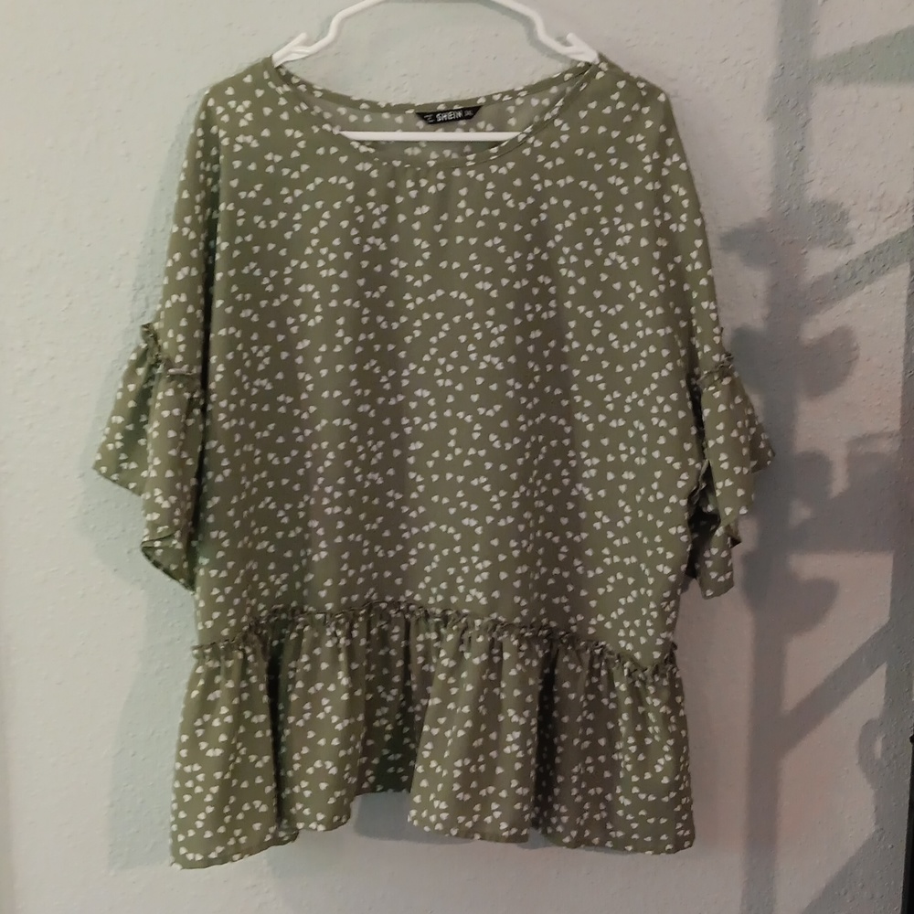 3XL green SHEIN blouse